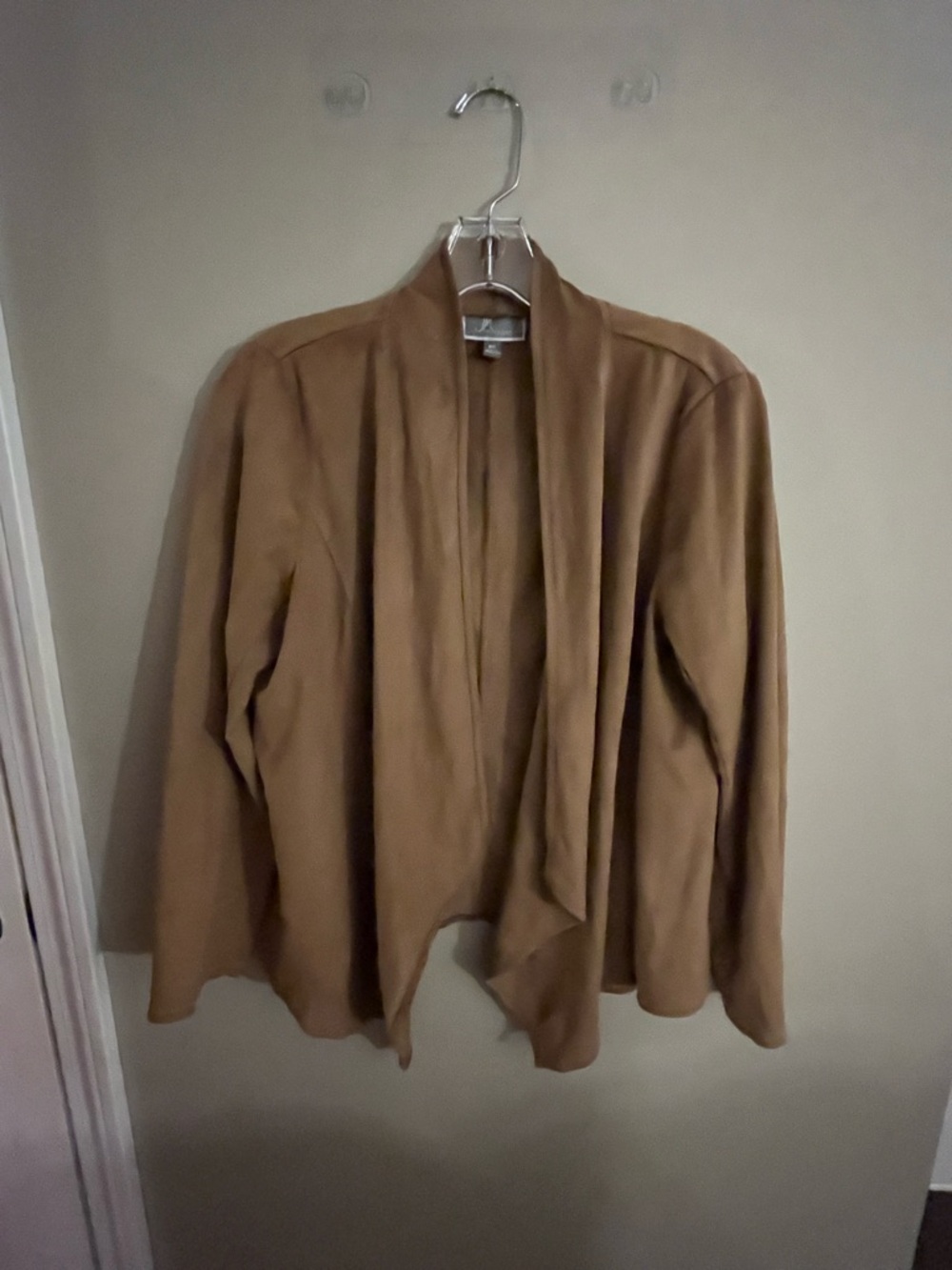 JM Collection Open-Front Draped Blazer - Tan